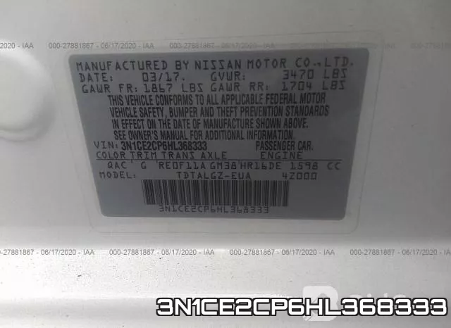 3N1CE2CP6HL368333 фото 10