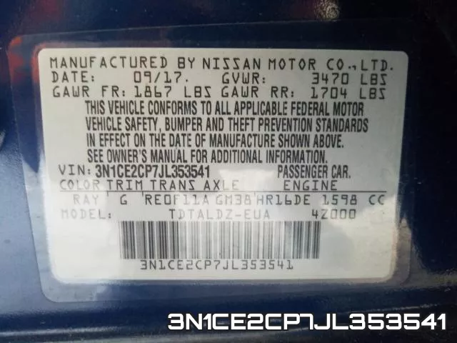 3N1CE2CP7JL353541 фото 2