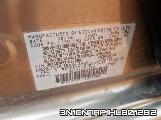 3N1CN7AP1HL801282 фото 2