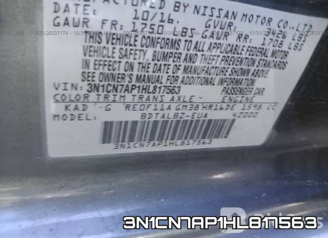 3N1CN7AP1HL817563 фото 10