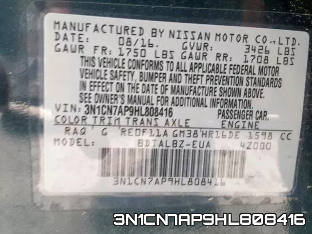 3N1CN7AP9HL808416 фото 2