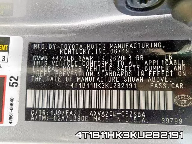 4T1B11HK3KU282191 фото 2