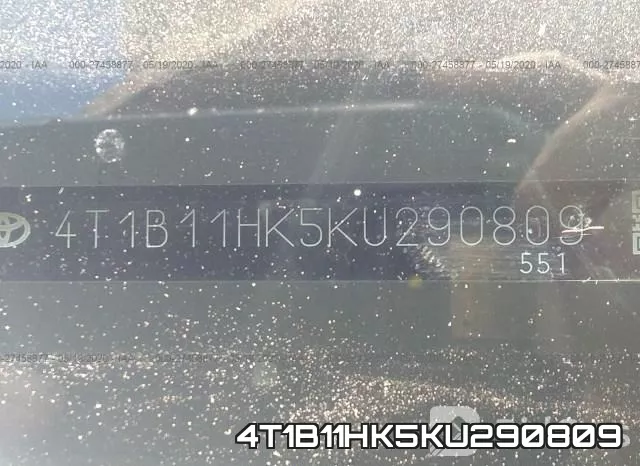 4T1B11HK5KU290809 фото 10