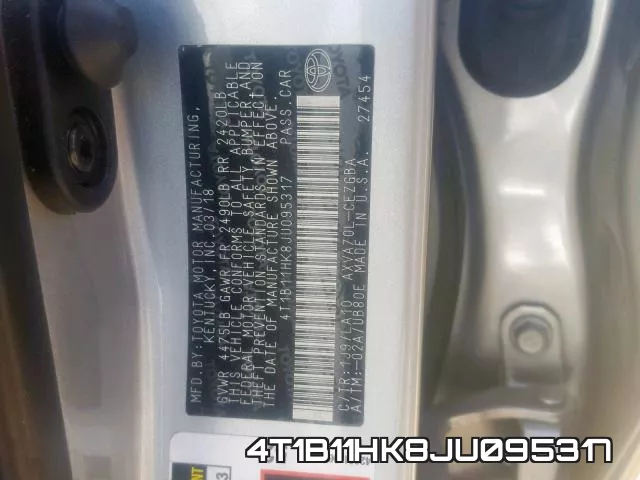 4T1B11HK8JU095317 фото 2