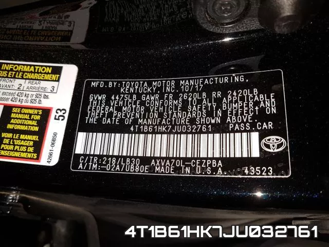 4T1B61HK7JU032761 фото 2