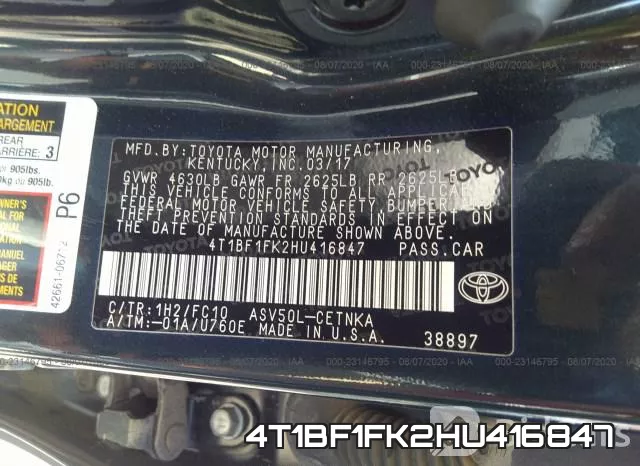 4T1BF1FK2HU416847 фото 10
