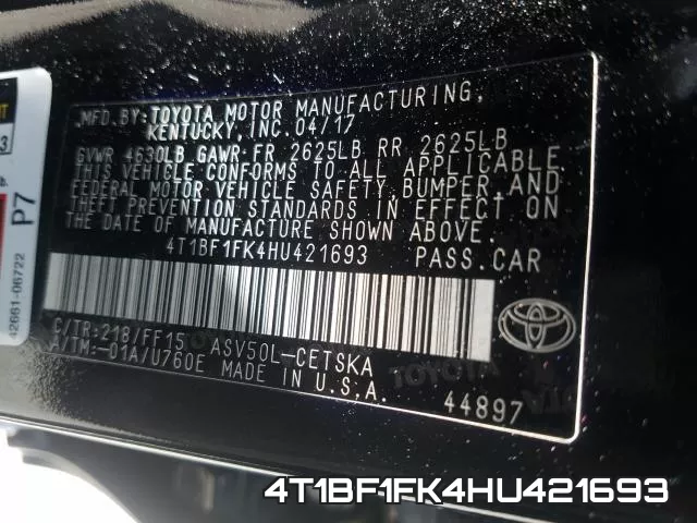 4T1BF1FK4HU421693 фото 2