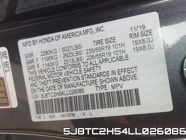 5J8TC2H54LL026086 фото 2