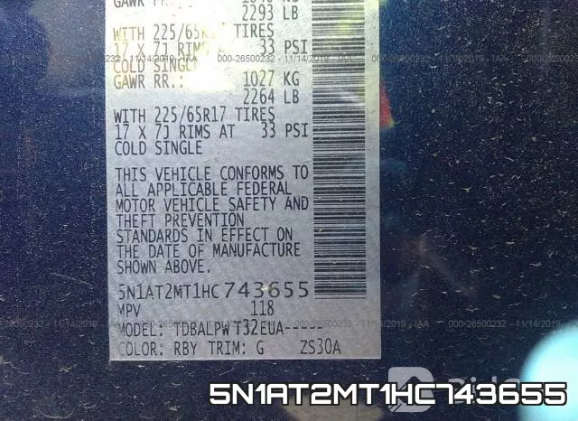 5N1AT2MT1HC743655 фото 10