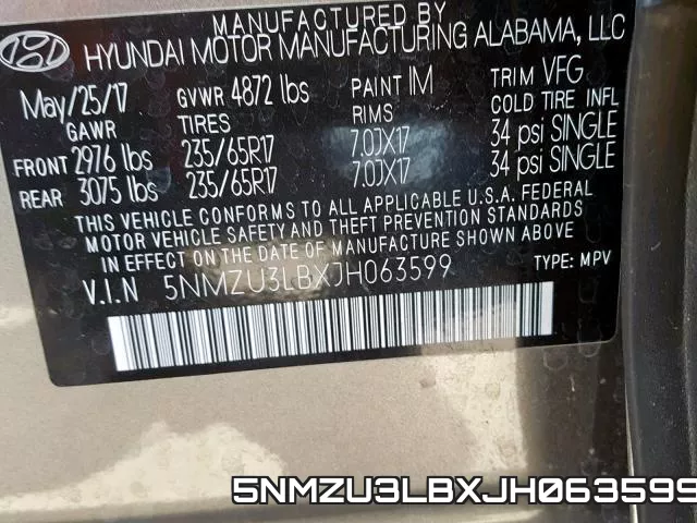 5NMZU3LBXJH063599 фото 2