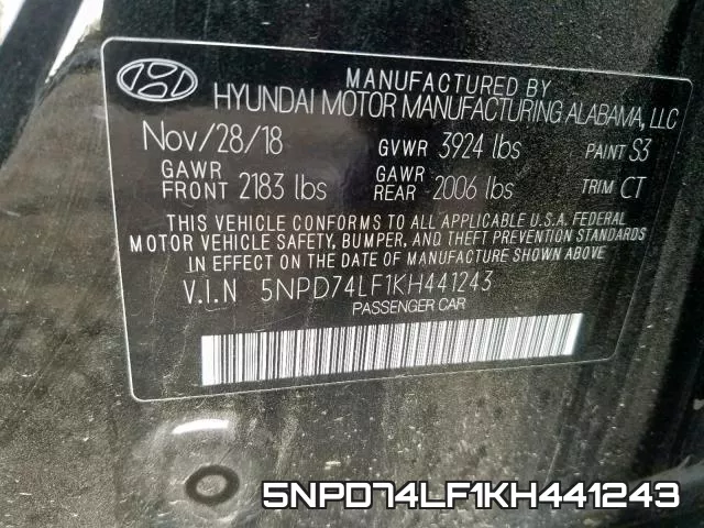 5NPD74LF1KH441243 фото 2