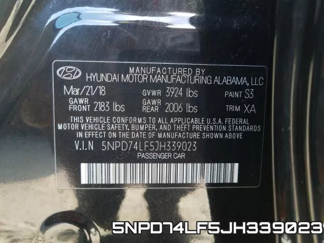 5NPD74LF5JH339023 фото 2