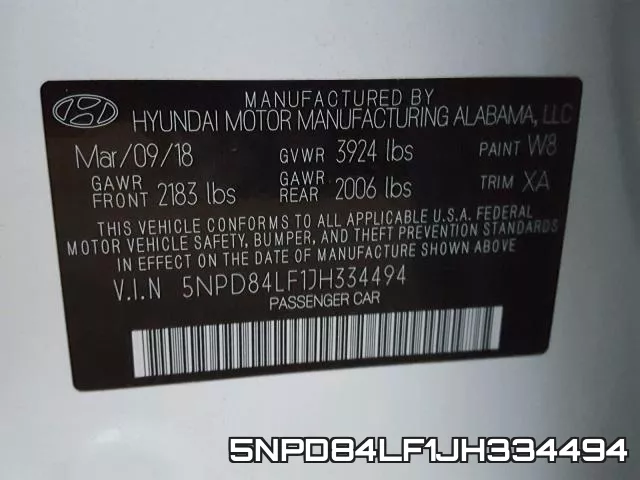 5NPD84LF1JH334494 фото 2
