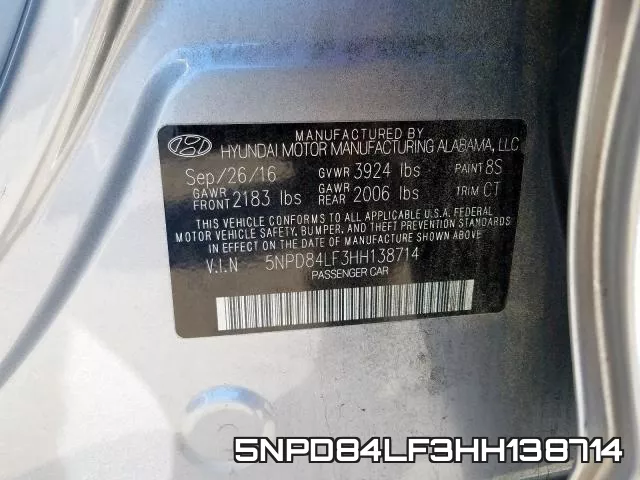 5NPD84LF3HH138714 фото 2