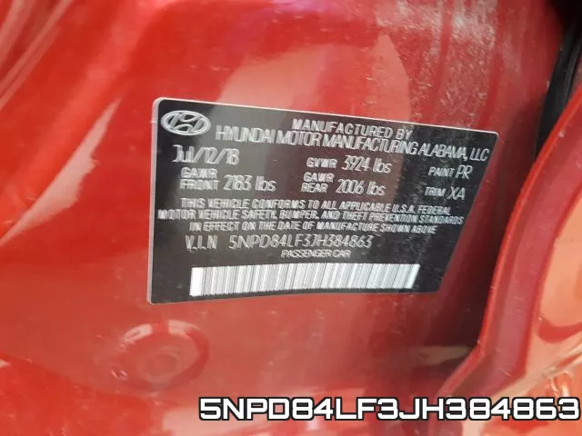 5NPD84LF3JH384863 фото 2