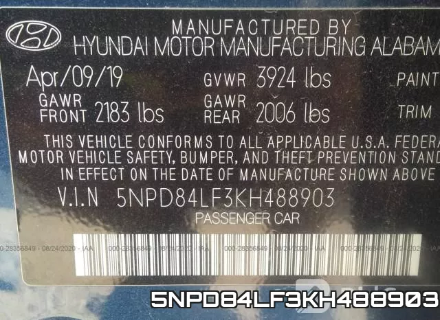 5NPD84LF3KH488903 фото 10