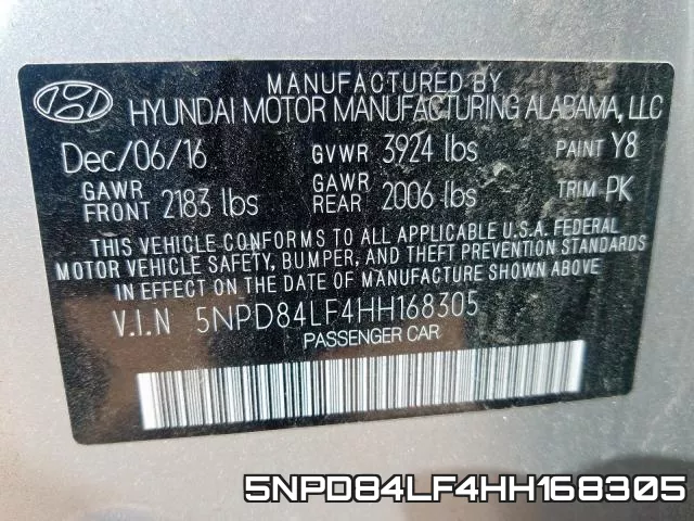 5NPD84LF4HH168305 фото 2