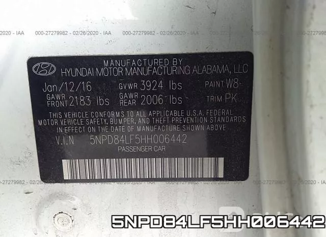 5NPD84LF5HH006442 фото 10