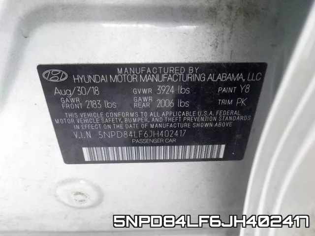 5NPD84LF6JH402417 фото 2