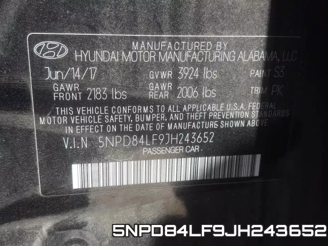 5NPD84LF9JH243652 фото 2