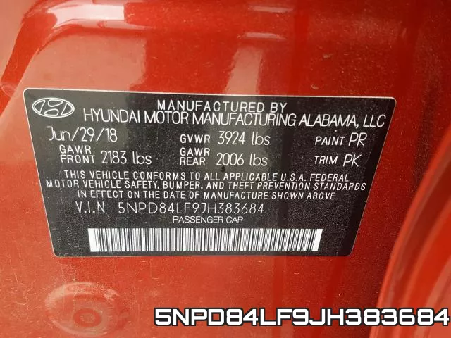 5NPD84LF9JH383684 фото 2