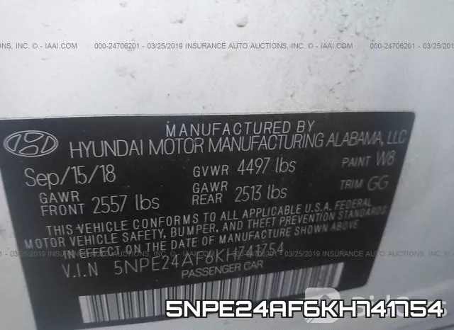 5NPE24AF6KH741754 фото 10