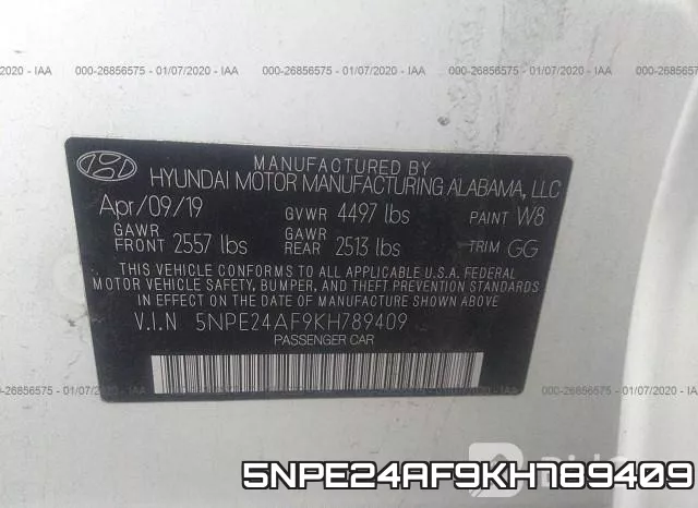 5NPE24AF9KH789409 фото 10