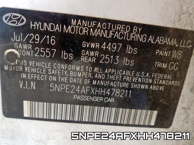 5NPE24AFXHH478211 фото 2