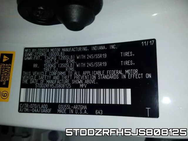 5TDDZRFH5JS808125 фото 2