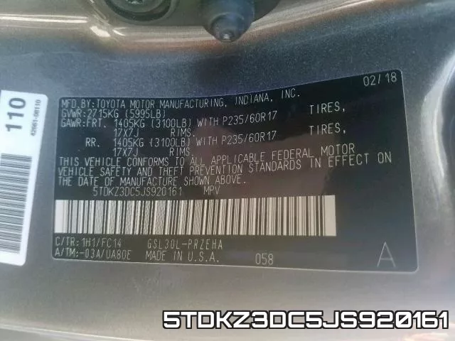 5TDKZ3DC5JS920161 фото 2