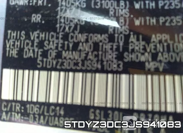 5TDYZ3DC3JS941083 фото 10
