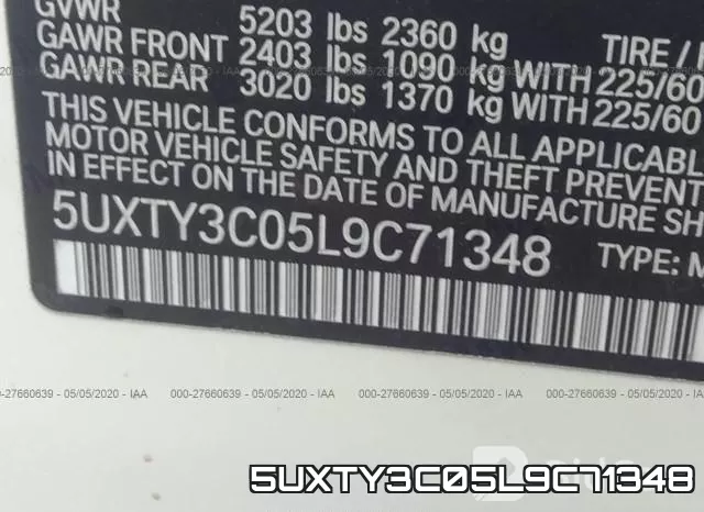 5UXTY3C05L9C71348 фото 10