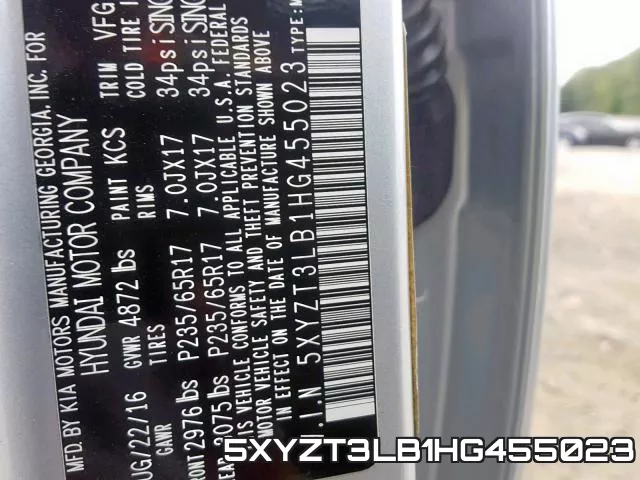 5XYZT3LB1HG455023 фото 2