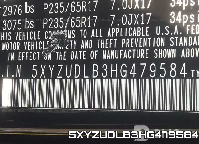 5XYZUDLB3HG479584 фото 10