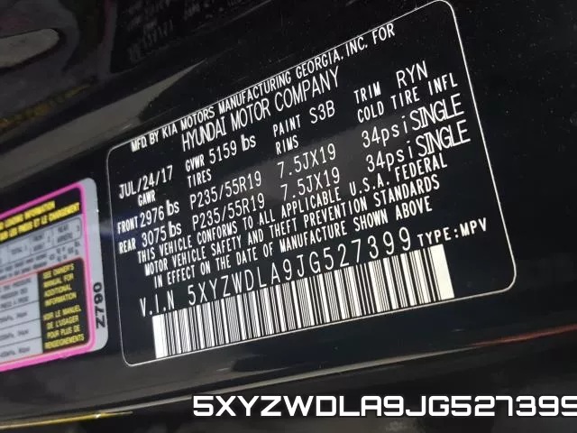 5XYZWDLA9JG527399 фото 2