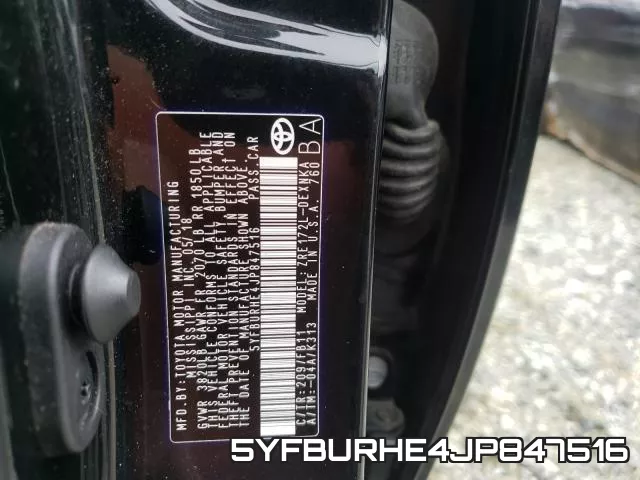 5YFBURHE4JP847516 фото 2