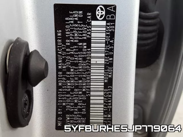 5YFBURHE5JP779064 фото 2