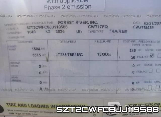 5ZT2CWFC8JJ119588 фото 10