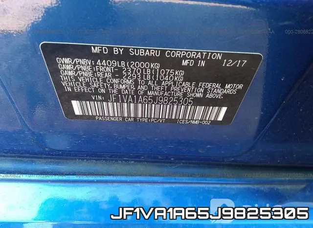 JF1VA1A65J9825305 фото 10