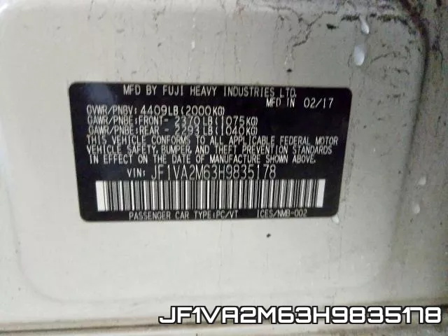 JF1VA2M63H9835178 фото 2