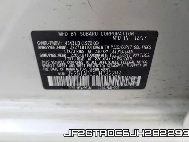JF2GTADC6JH282293 фото 2