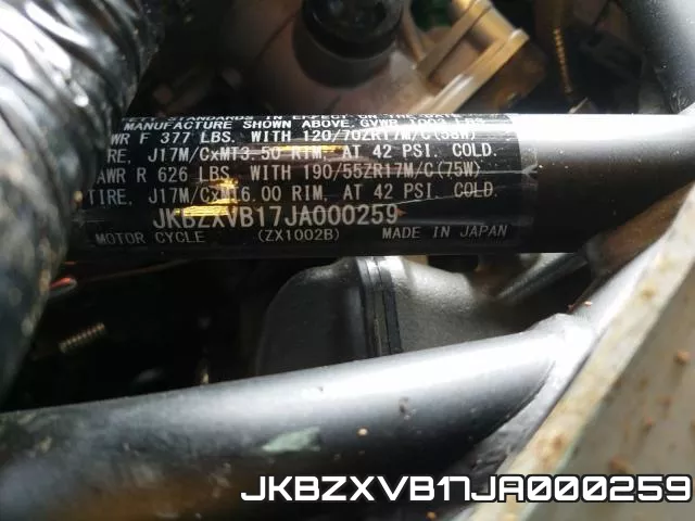 JKBZXVB17JA000259 фото 2