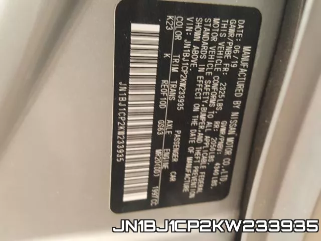 JN1BJ1CP2KW233935 фото 2