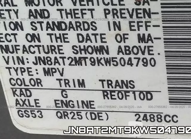 JN8AT2MT9KW504790 фото 10