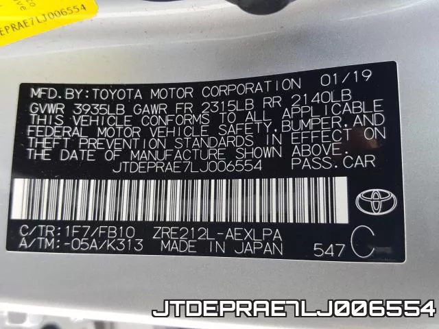 JTDEPRAE7LJ006554 фото 2