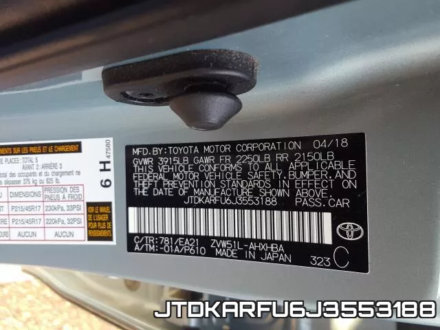 JTDKARFU6J3553188 фото 2