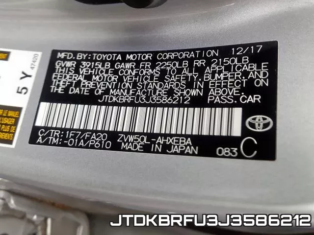 JTDKBRFU3J3586212 фото 2