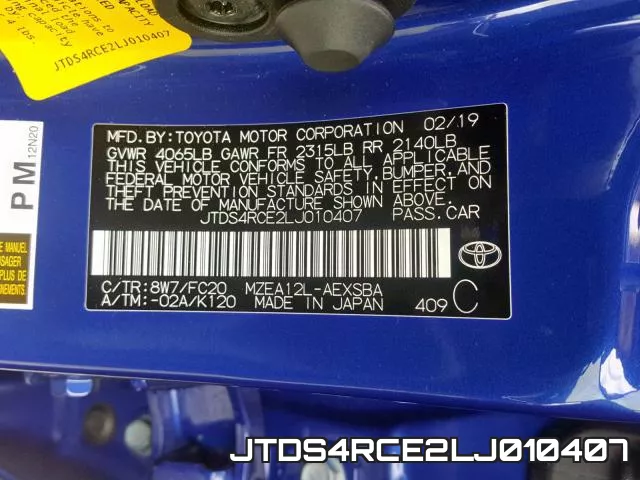 JTDS4RCE2LJ010407 фото 2