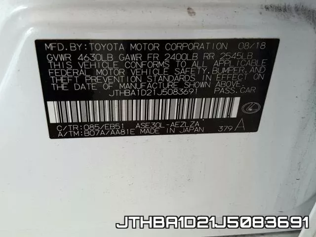 JTHBA1D21J5083691 фото 2