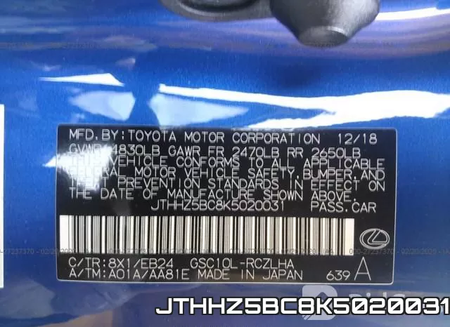 JTHHZ5BC8K5020031 фото 10